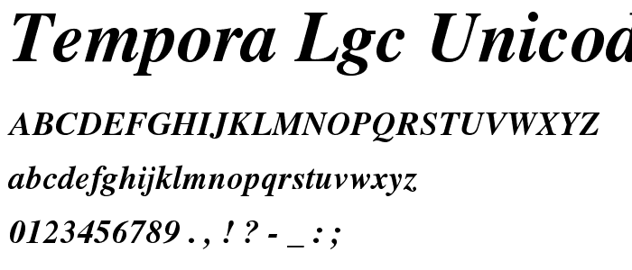 Tempora LGC Unicode Bold Italic police